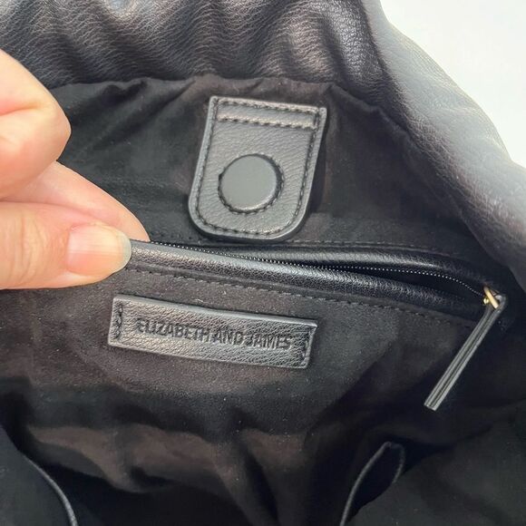 Elizabeth and James Black Mesh Market Shoulder Bag - Picture 5 of 6